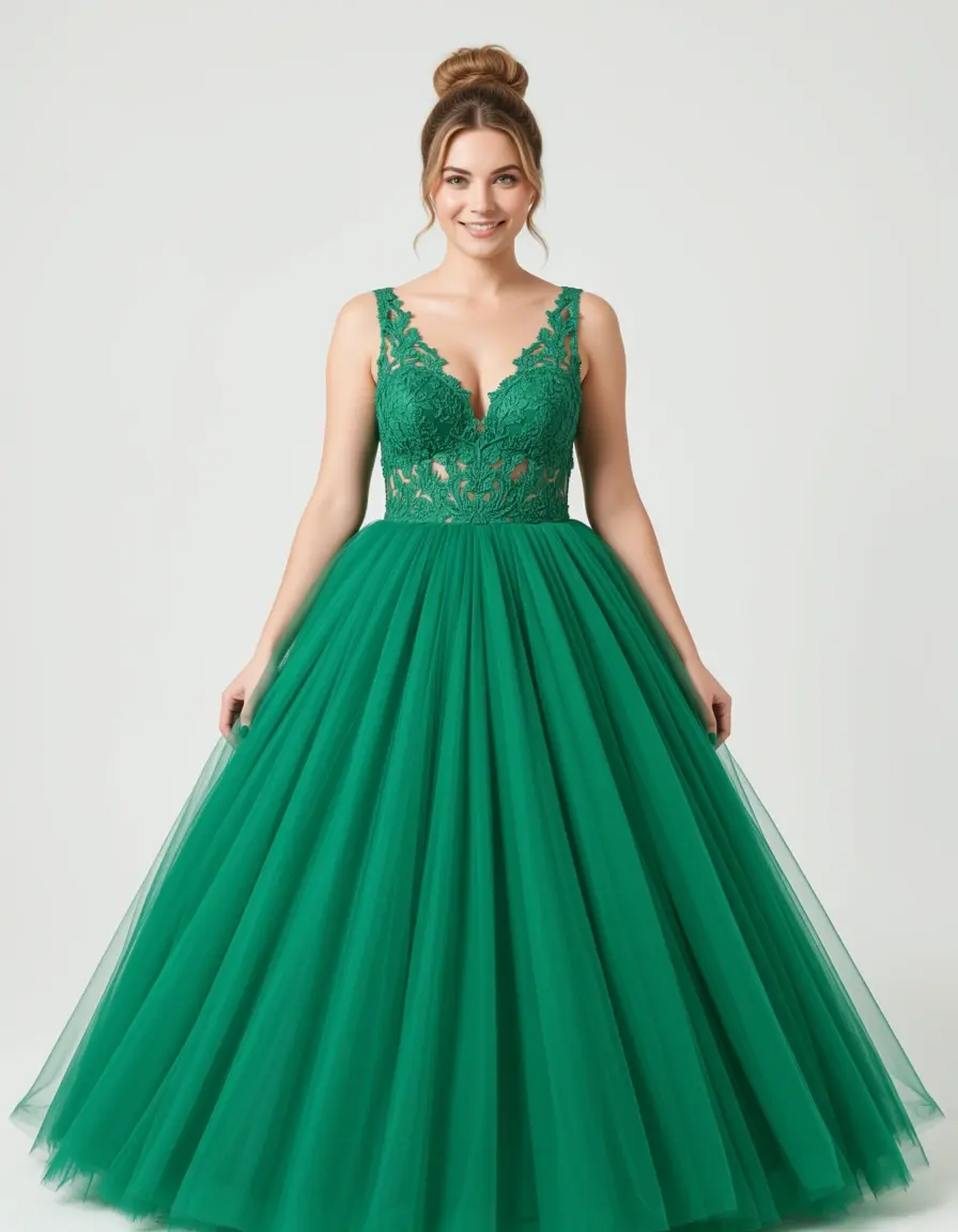 Green Tulle Maid Gown