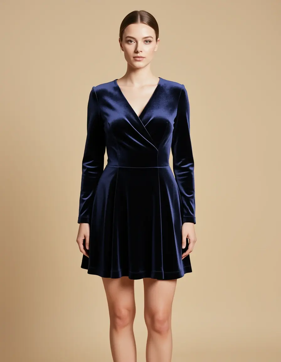 Vestito elegante corto in velluto stylish