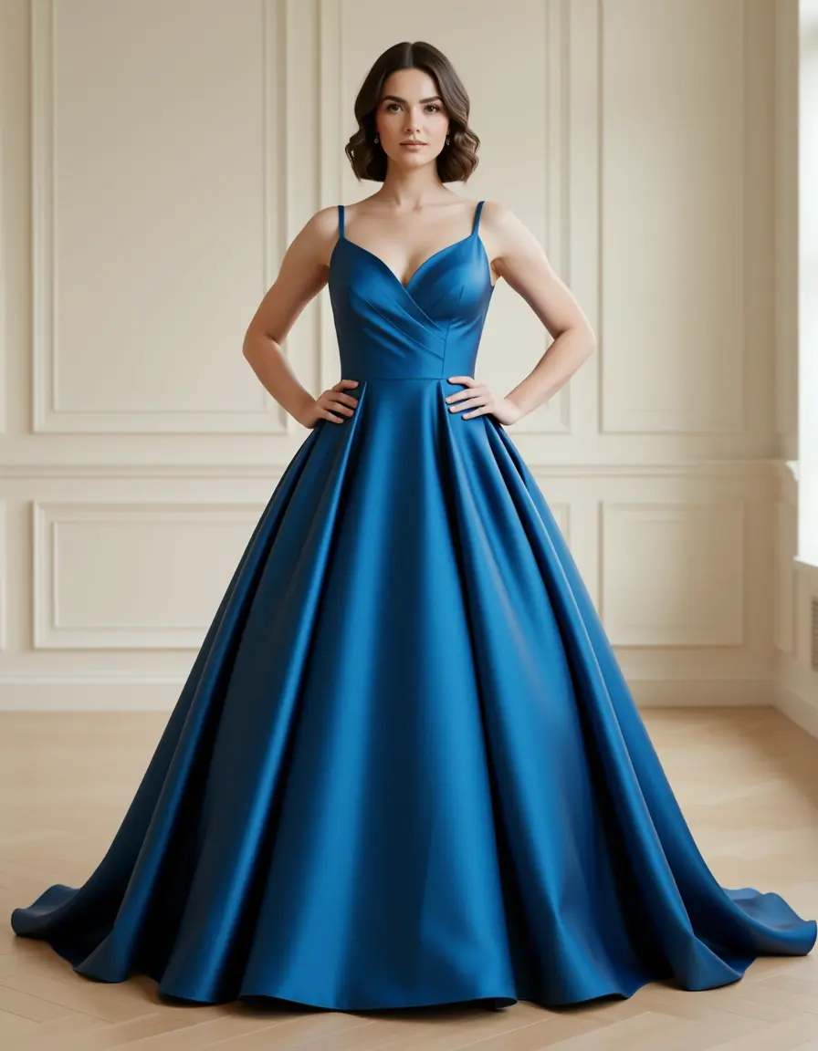 Vestito elegante in taffetà ampia gonna