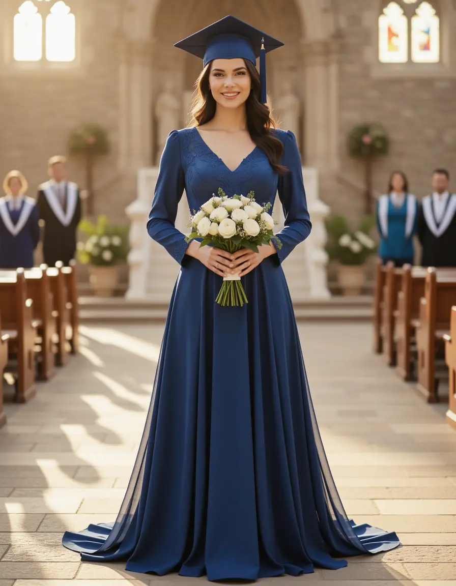 Elegant Midi Laurea Dress - Vestito laurea donna elegante