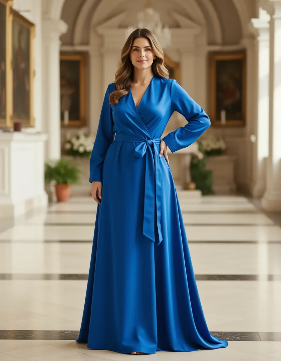Versatile Blue Wrap - Vestito blu a portafoglio