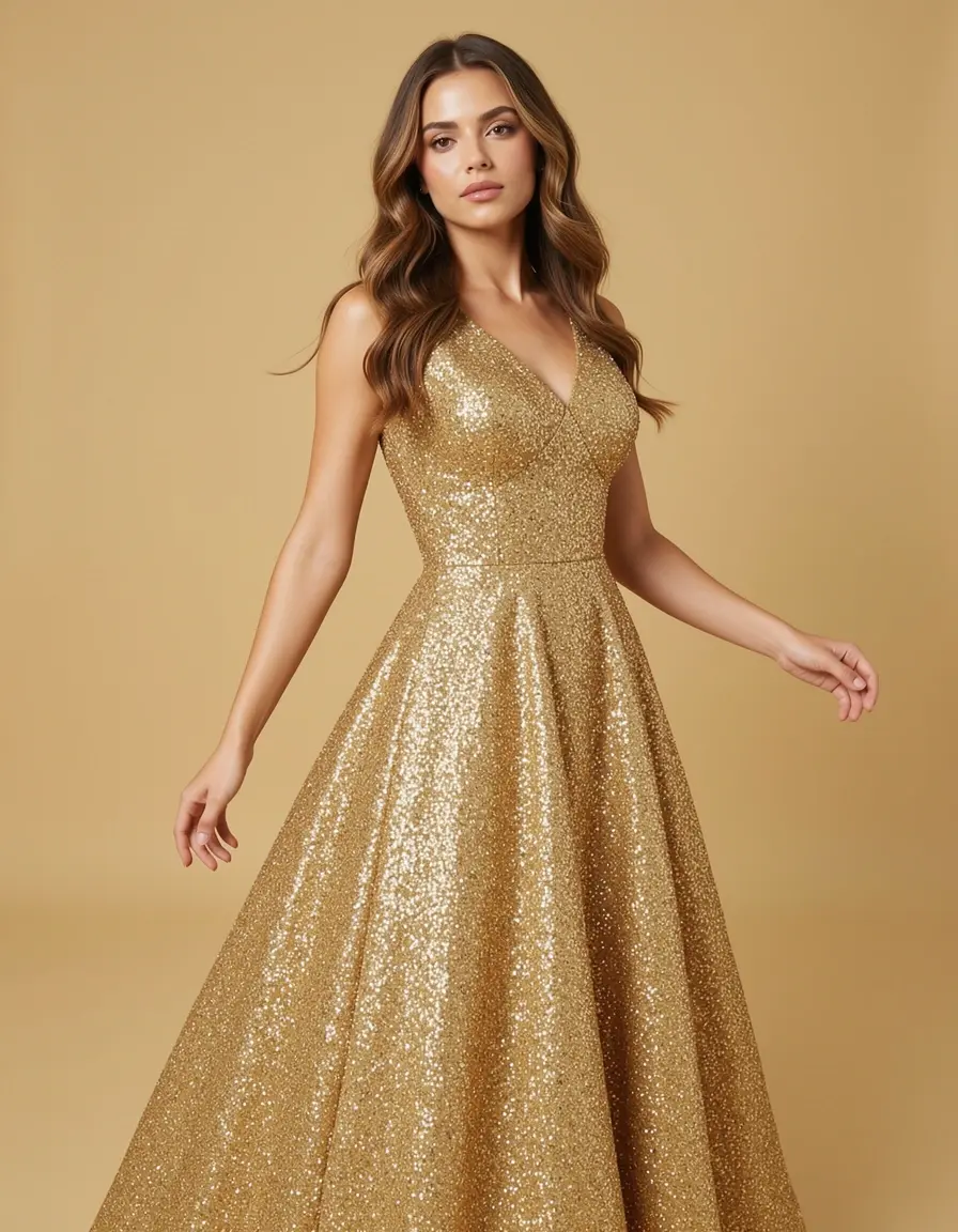Sparkling Gold Dress - Vestito oro laurea