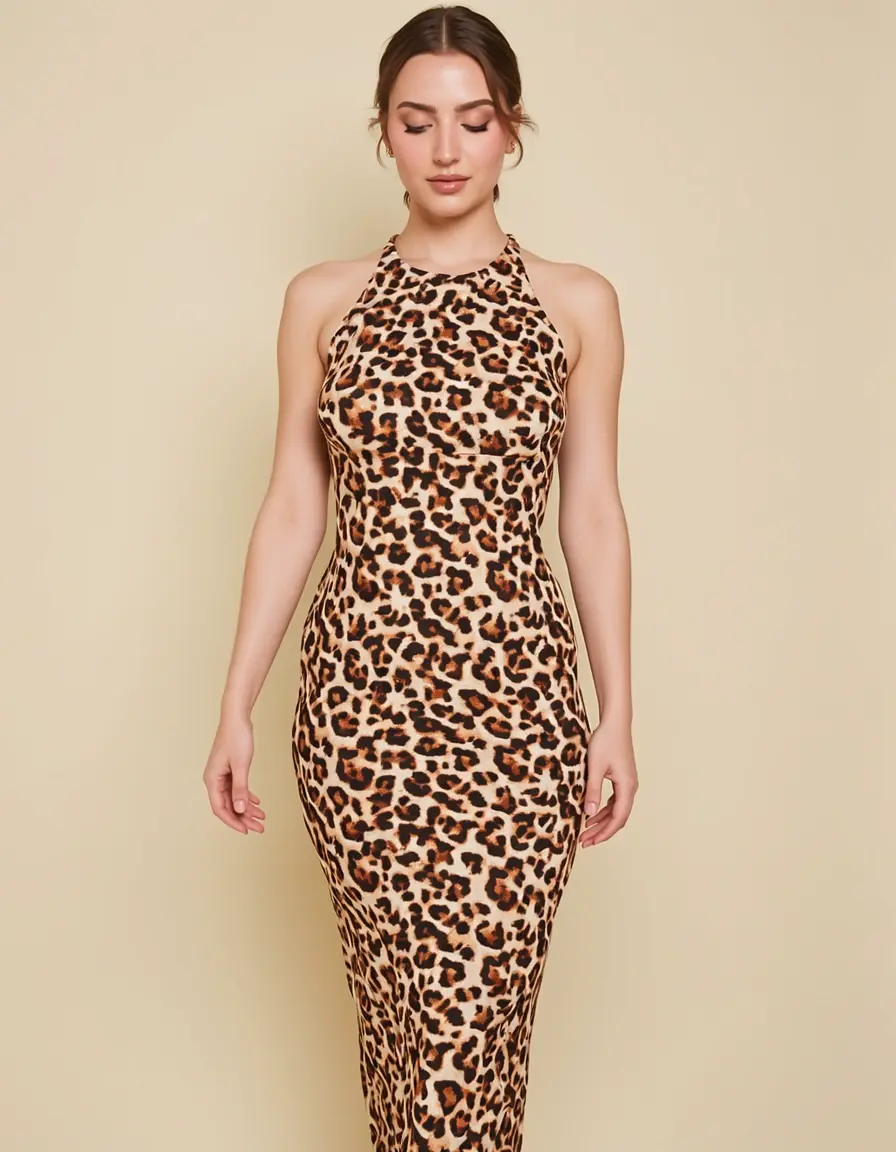 Vestito leopardato aderente bodycon sexy