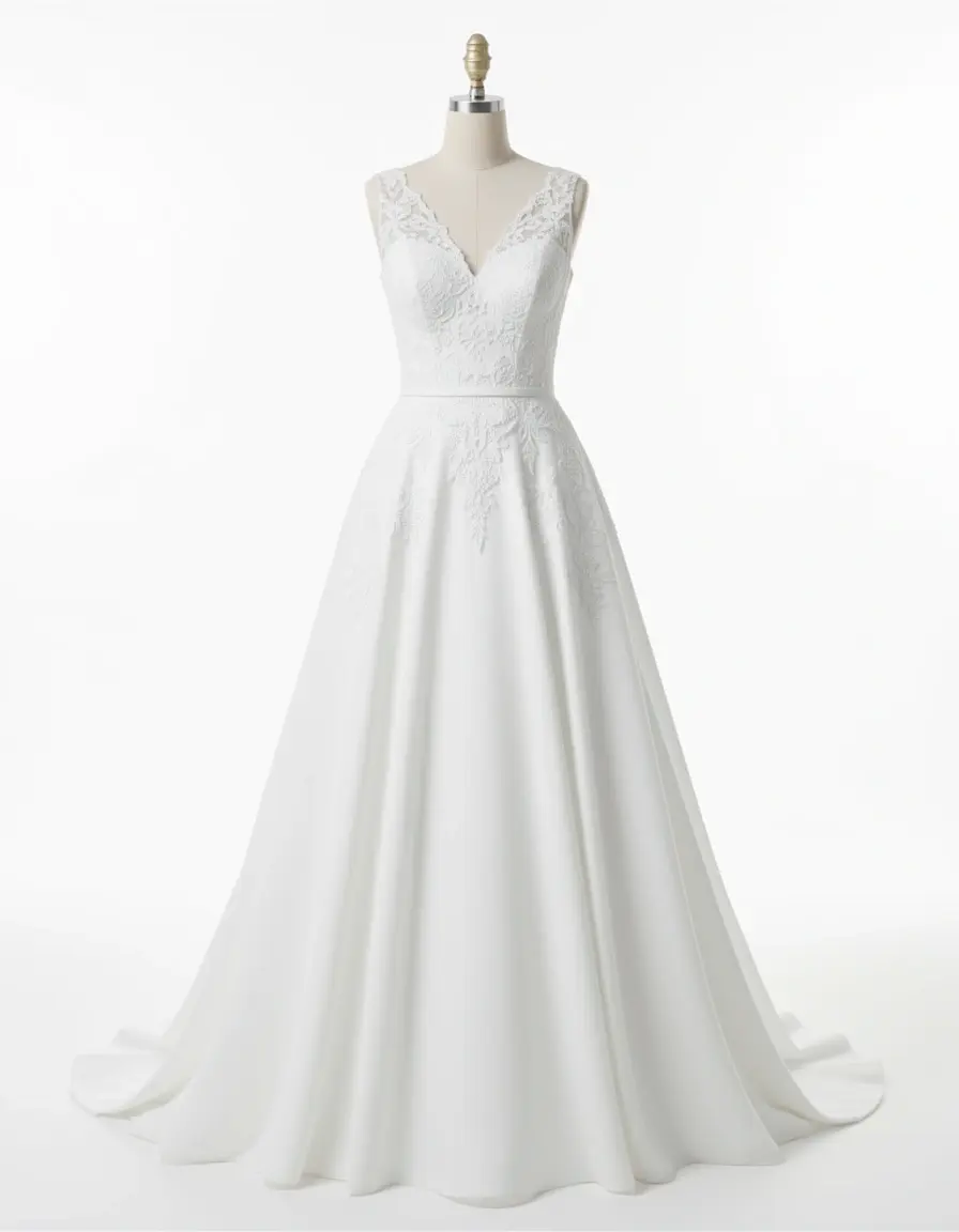 Classic A-Line Wedding Dress bianco