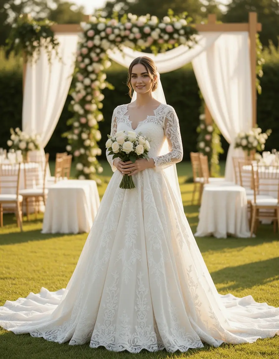 Romantic Lace Matrimonio Dress in pizzo