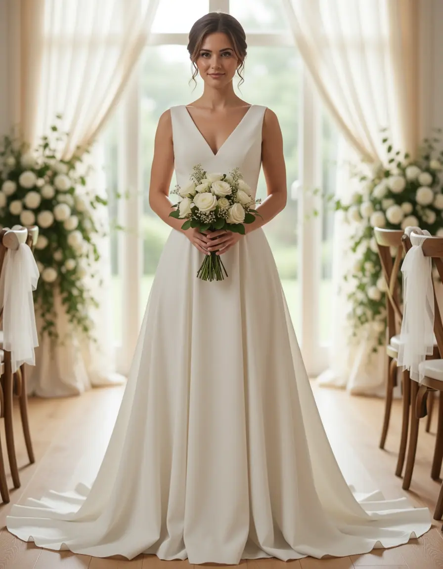 Simple Sheath Gown matrimonio dress semplice