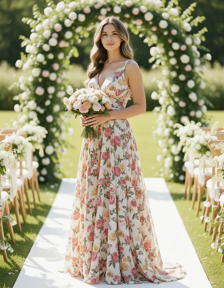 Floral Midi Guest Dress - Vestito Matrimonio Invitata
