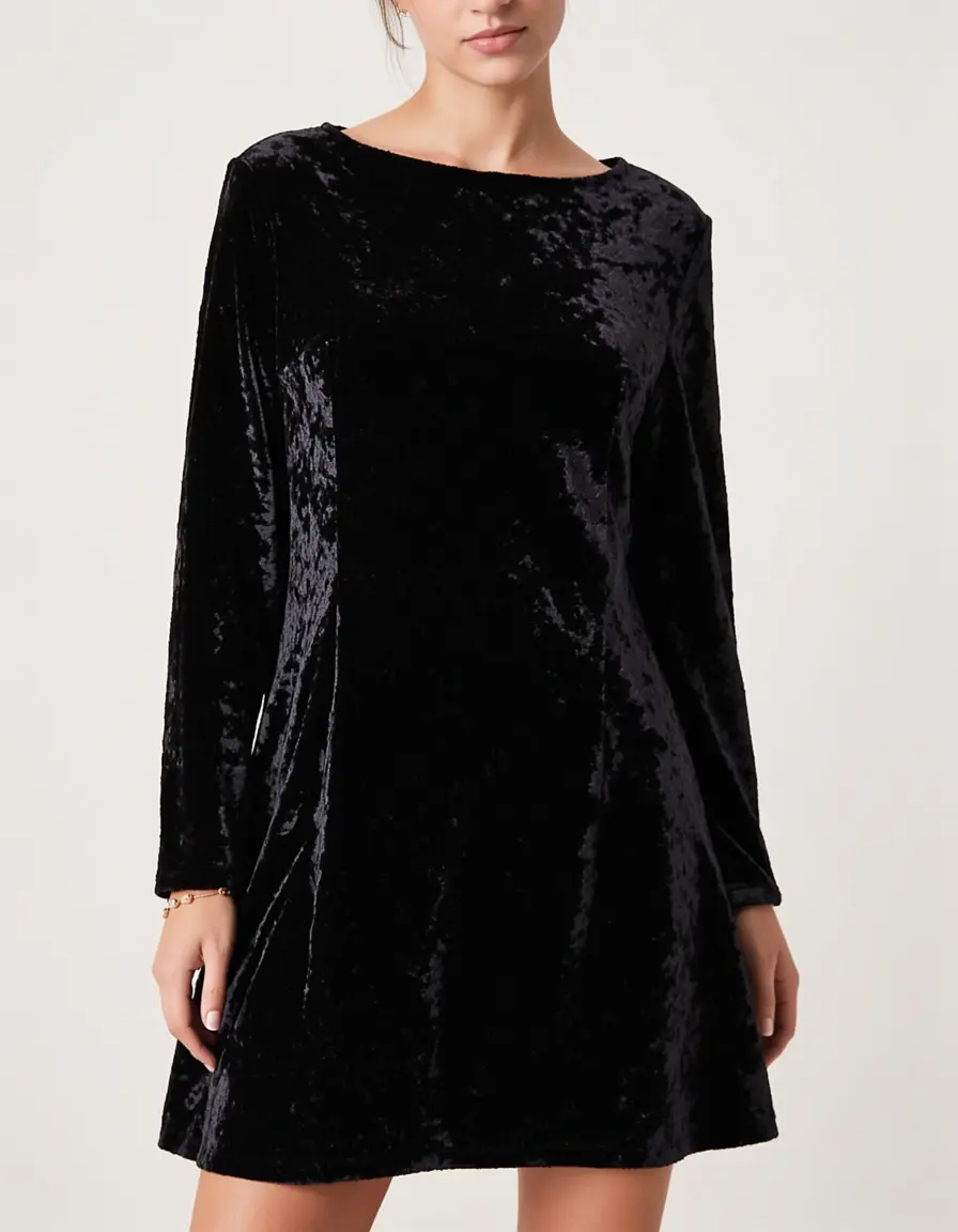 Velvet Mini Black vestito in velluto