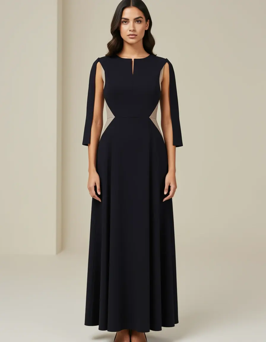 Abito combinato navy e nero
