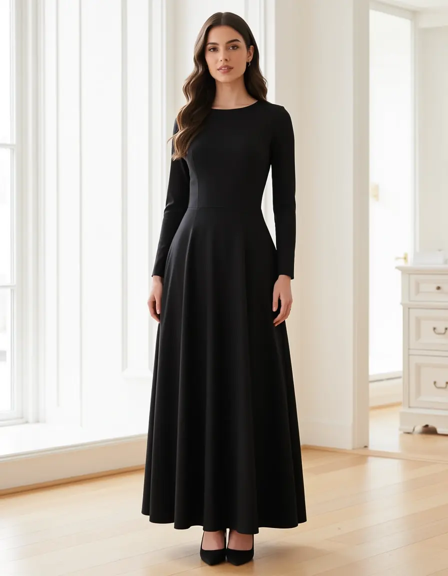 Black Midi Nero Dress classico ed elegante