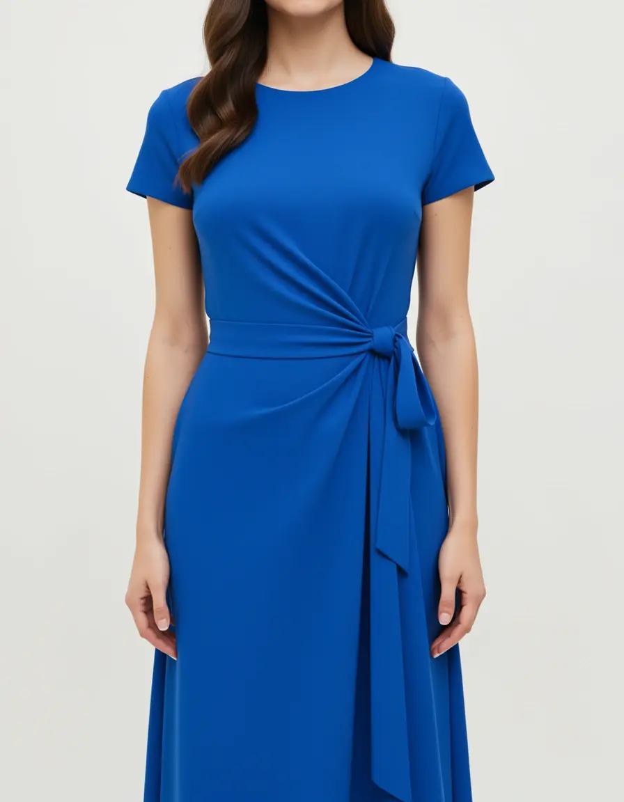 Blue Wrap Dress abito a portafoglio blu
