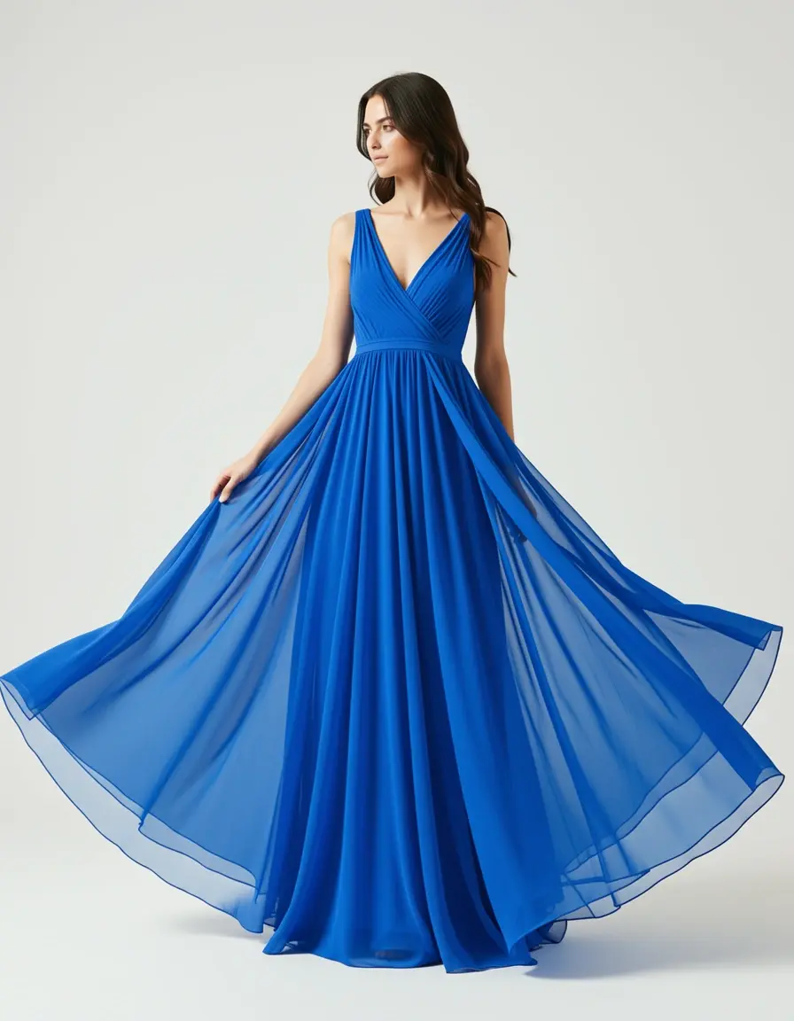 Blue Chiffon Dress abito in chiffon blu