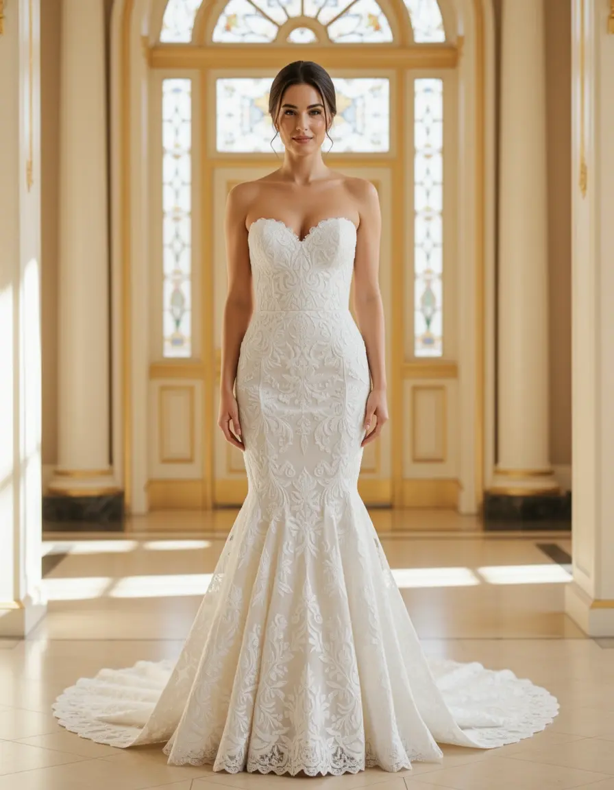 Strapless Sirena Gown - Abito sposa sirena senza spalline