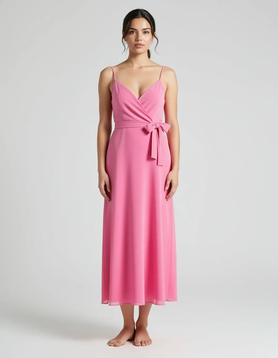 Pink Wrap Tubino - Tubino Rosa Incrociato
