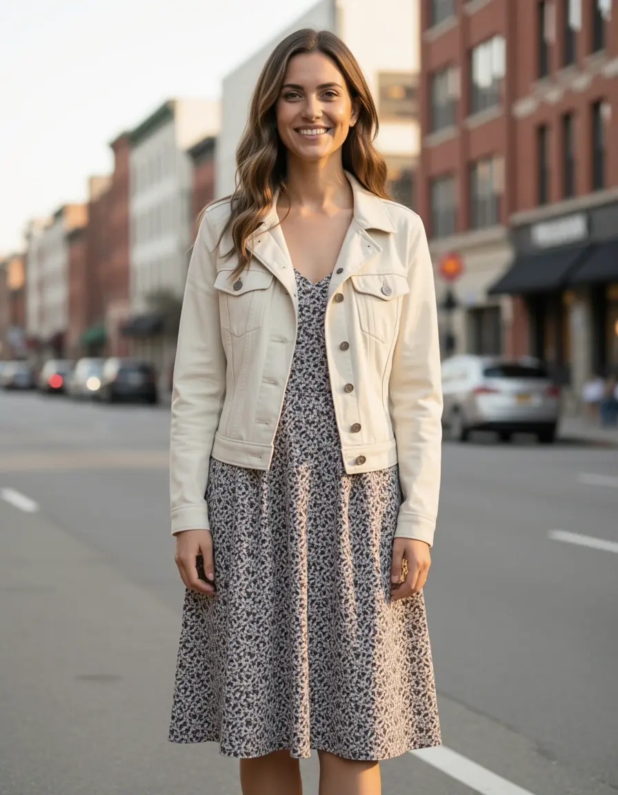 Dress with light jacket for 20 degrees