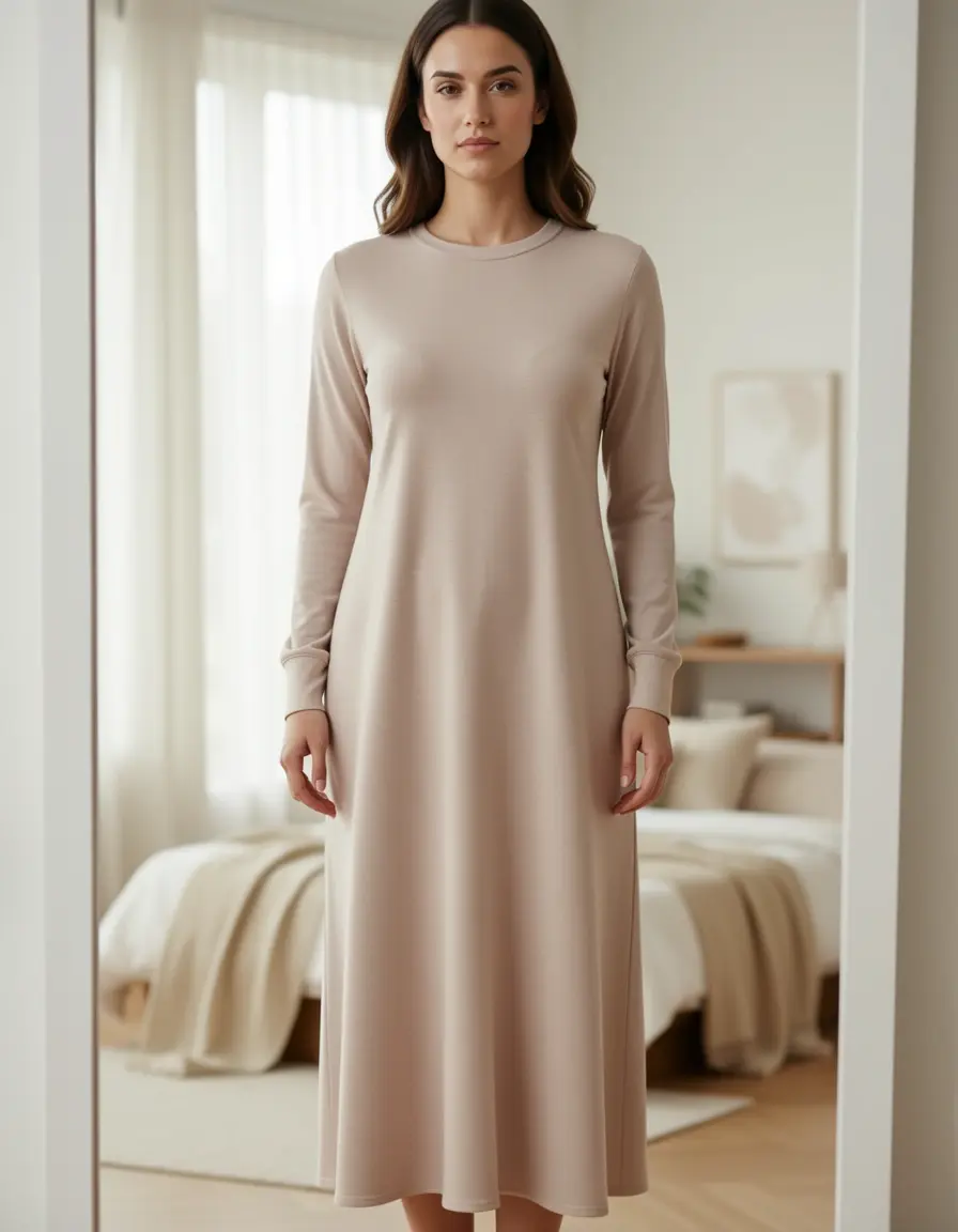 Maxi long sleeve dress, 20C comfortable