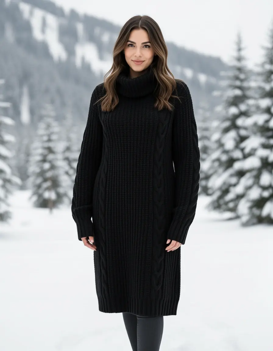 Knit Sweater Abito nero