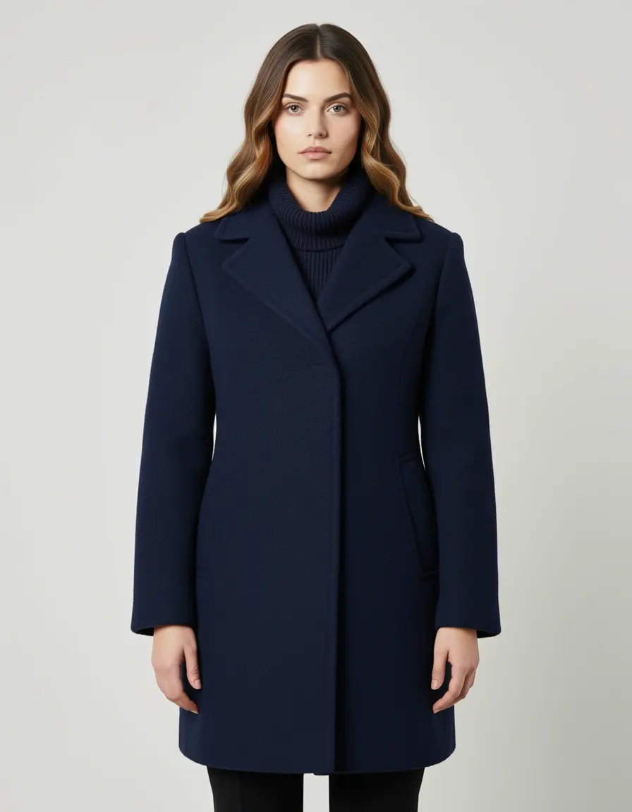 Abito a tubino in lana blu navy invernale