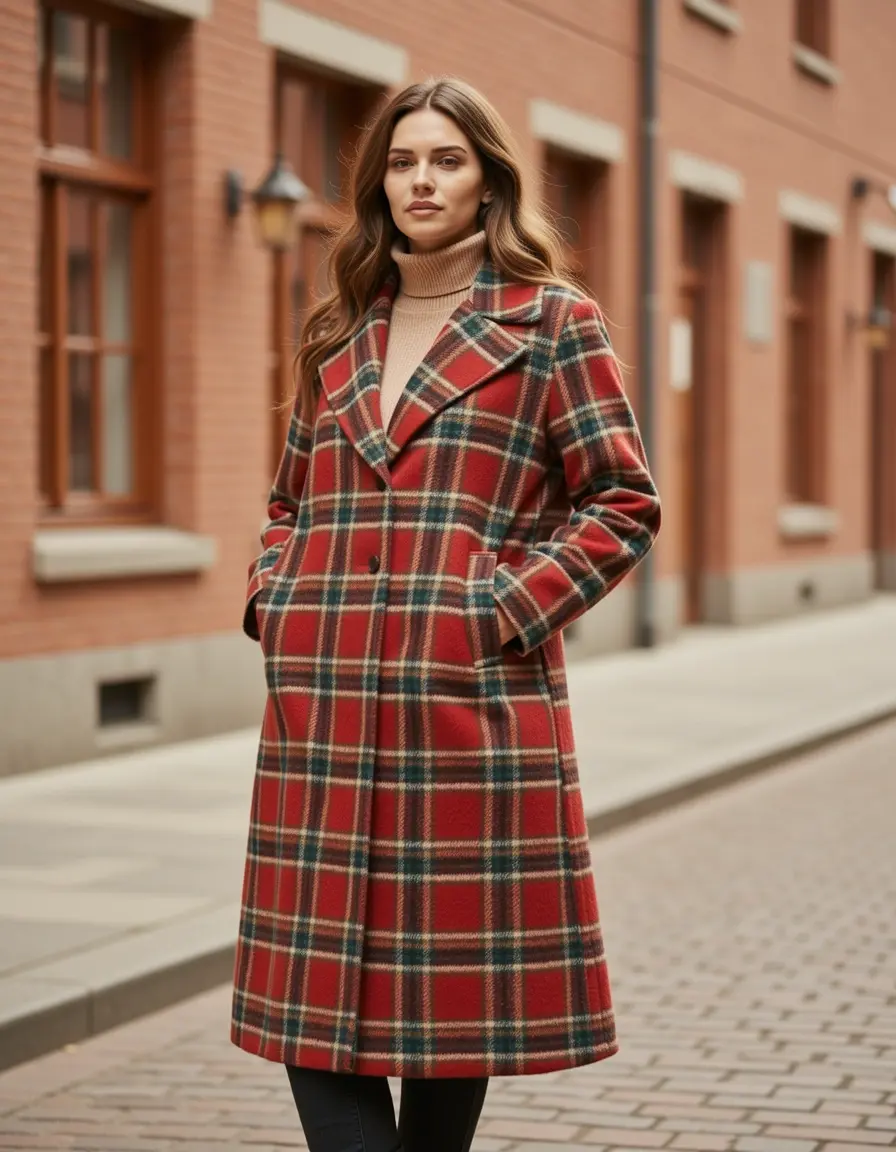 Abito lana a quadri invernale stile plaid