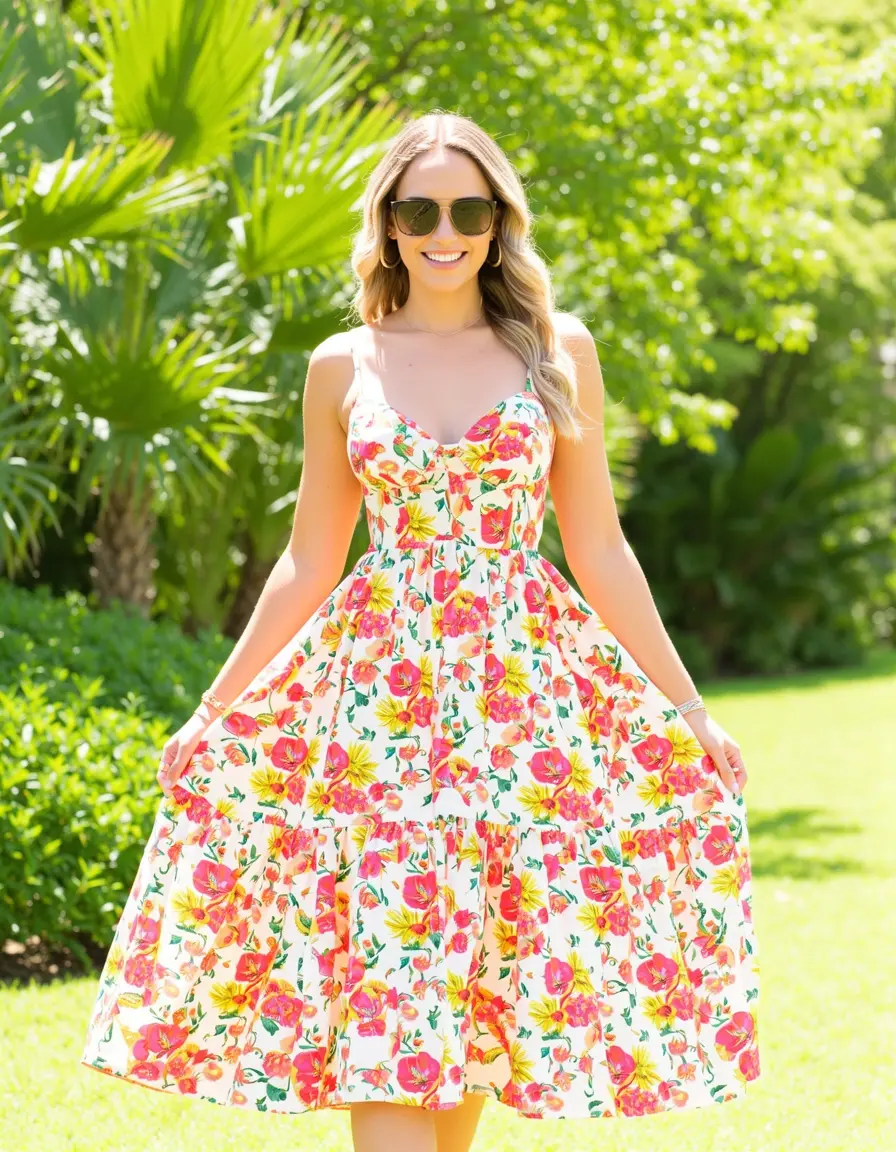 Floral Estivi Sundress - Abito estivo a fiori luminoso