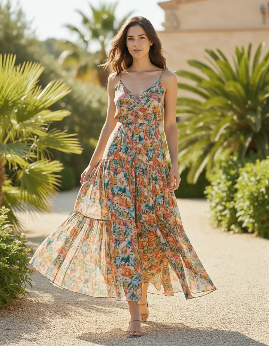 Chiffon Maxi Estivi - Abito lungo in chiffon fluido