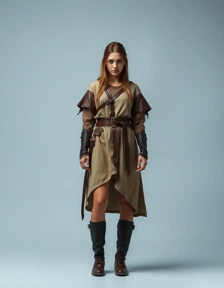 Warrior Tunic Dress con dettagli in pelle