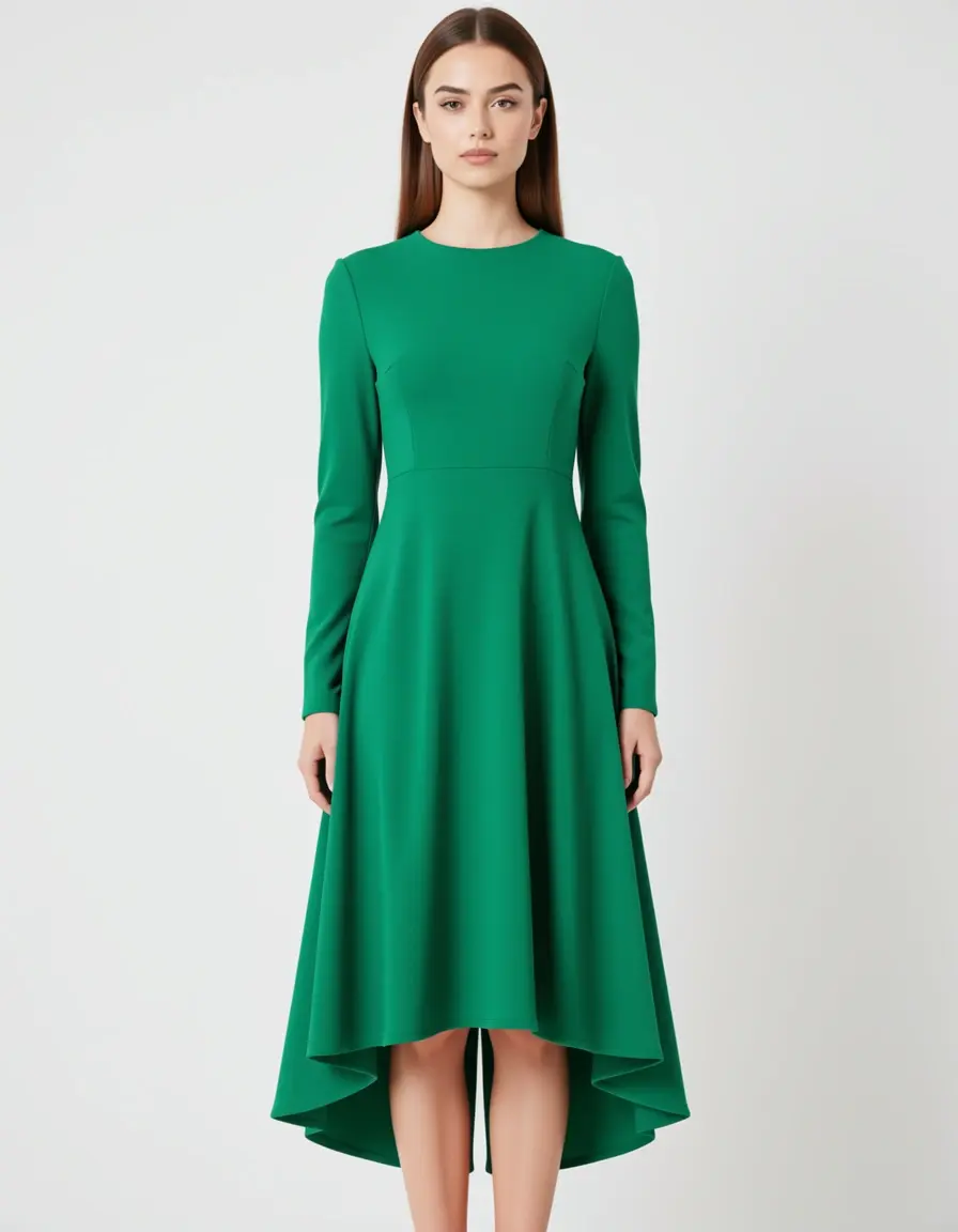 High-Low Hem Dress verde