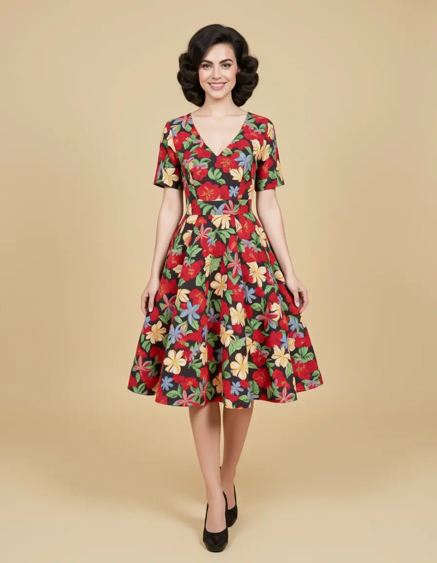 Mini platform style 70s dress