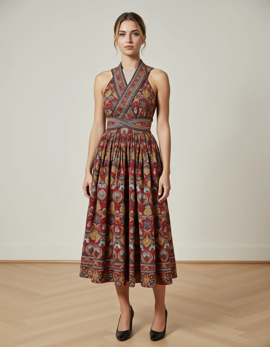 Halter wrap anni 70 dress