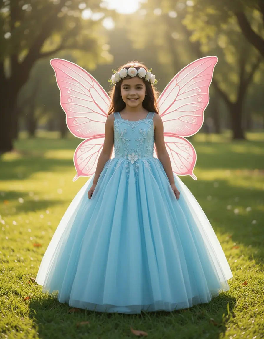 Fairy Winged Girl Dress - Vestito fata con ali
