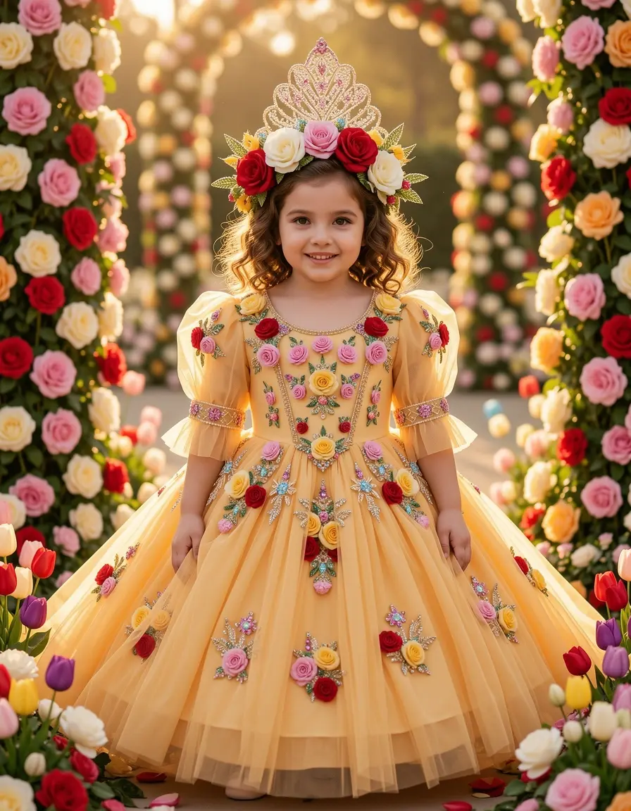 Flower Girl Carnevale - Vestito a Tema Fiori