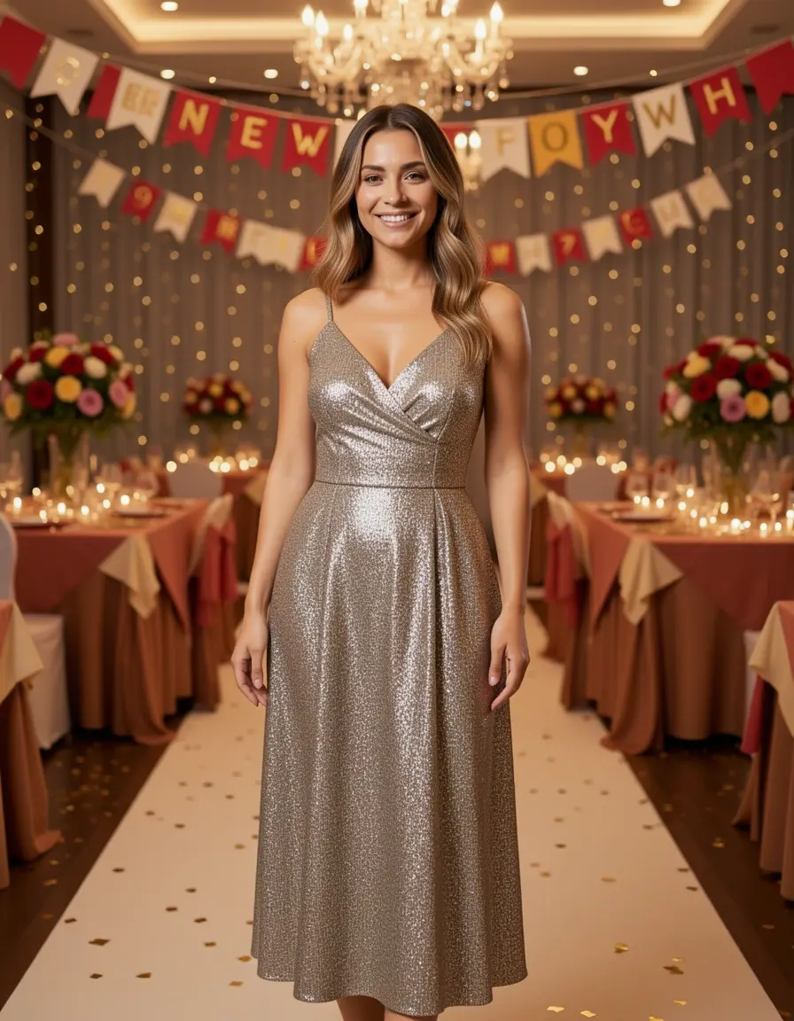 Metallic Maxi Dress