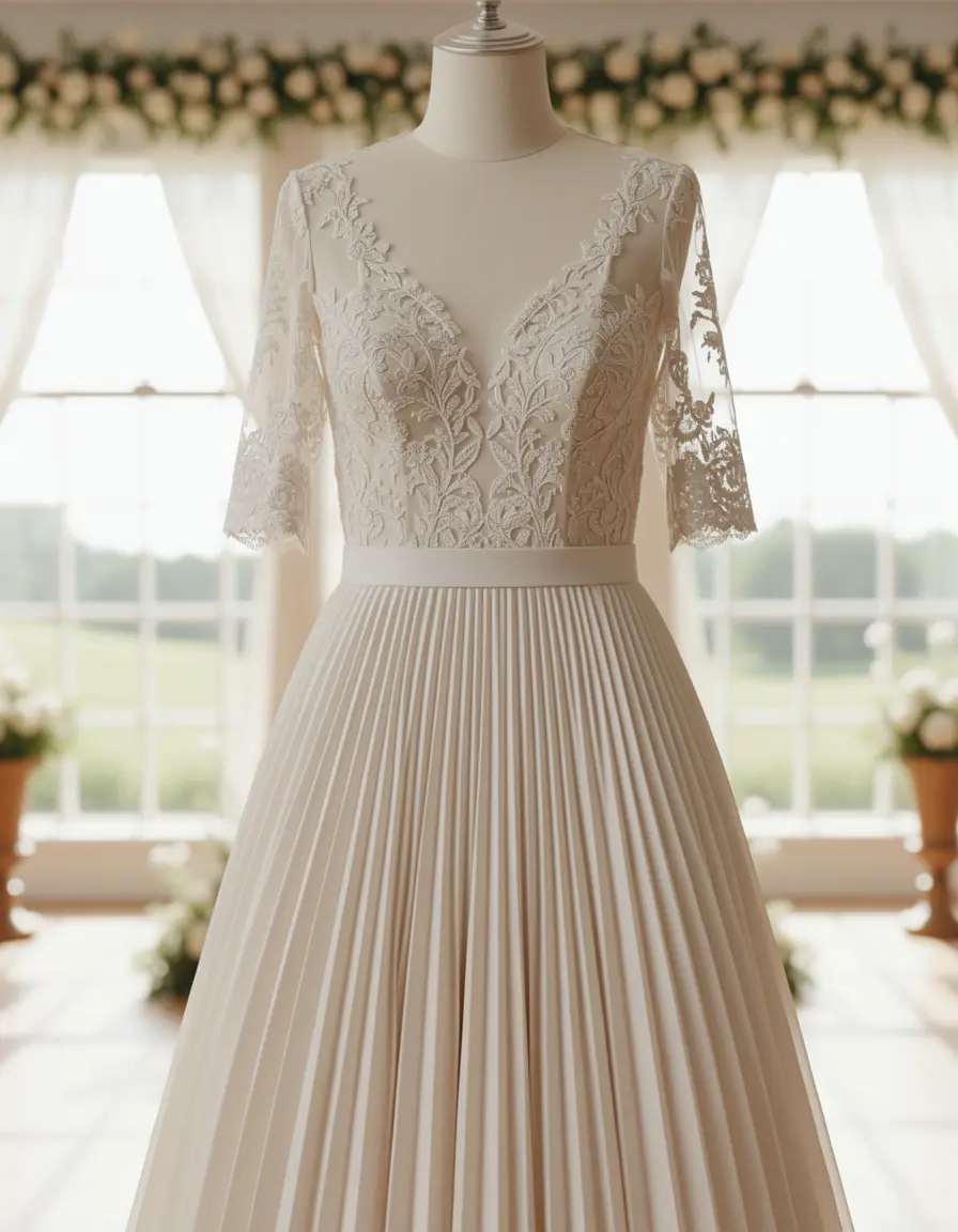 Pleated Skirt Dress - Abito con gonna a pieghe