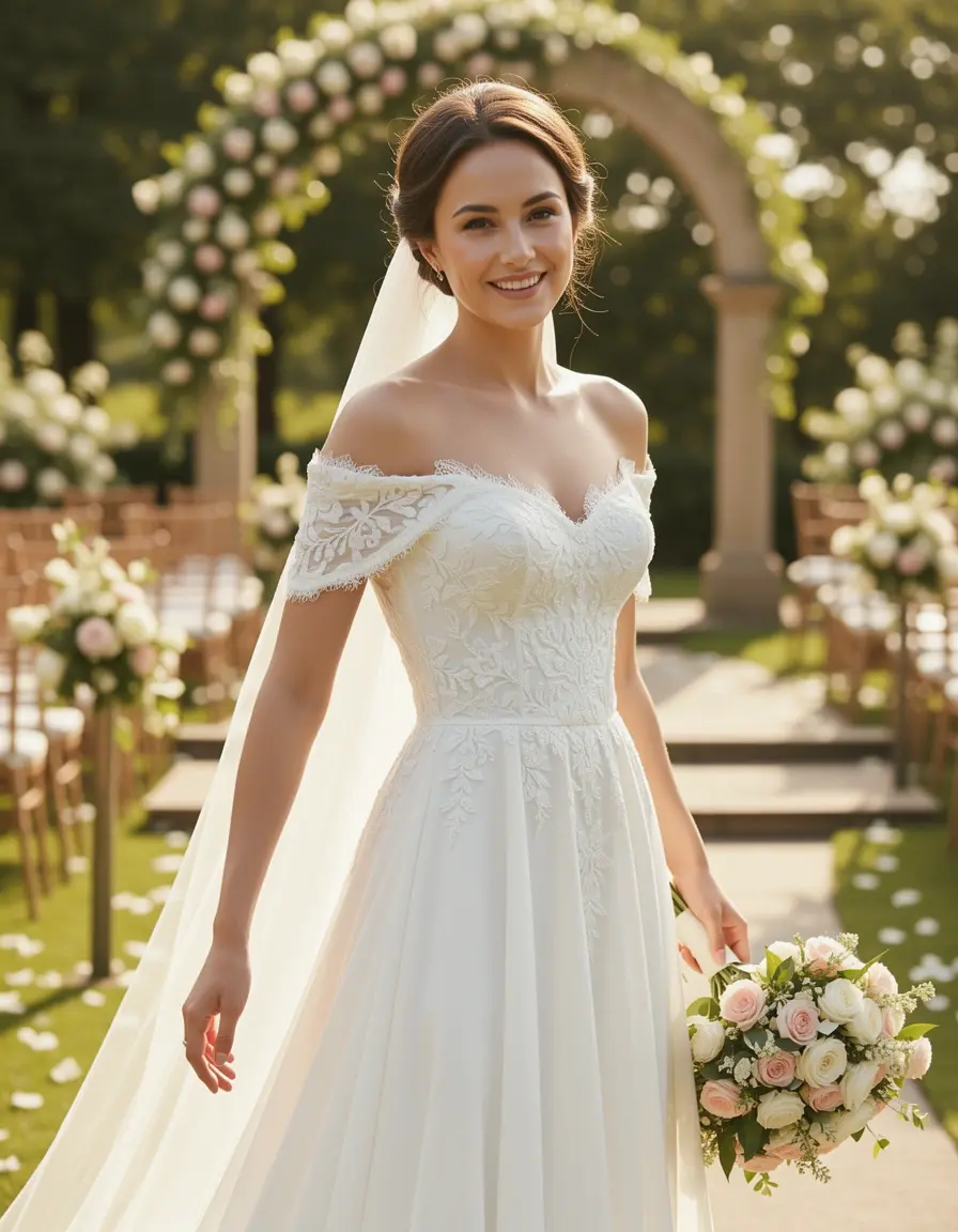 Off-Shoulder Guest Dress - Abito spalle scoperte invitata