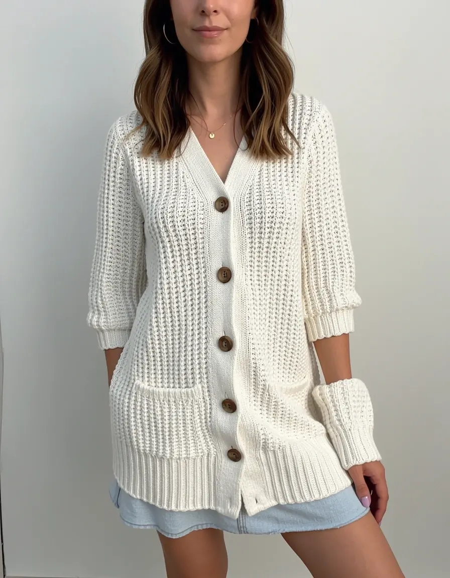 Knit dress cardigan layer