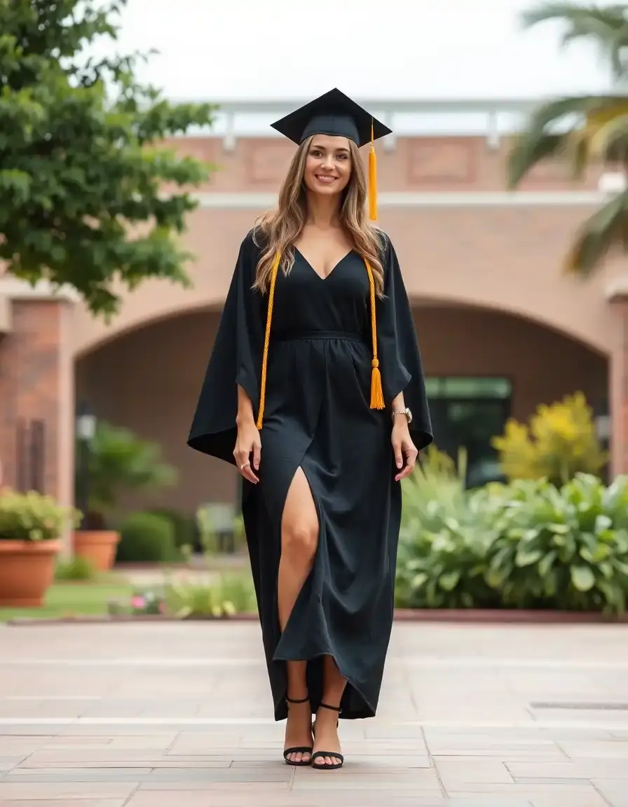 Abito da laurea nero elegante stile accademico