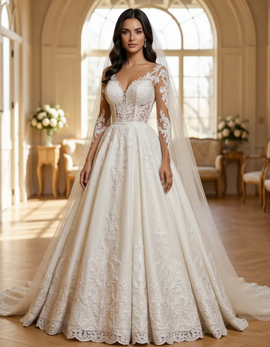 Vestito matrimonio donna formale in pizzo