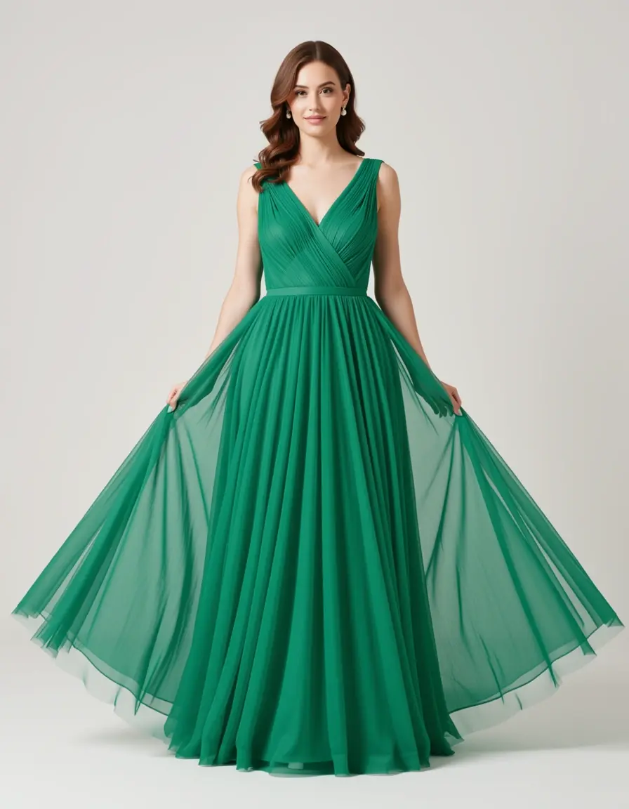 Chiffon Bridesmaid Green