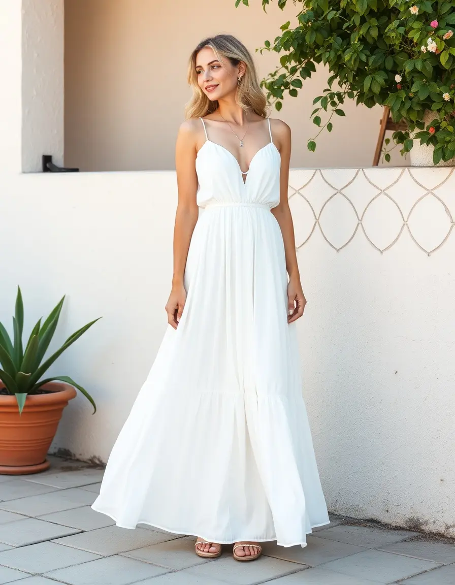 Breezy Summer Maxi Dress bianco leggero