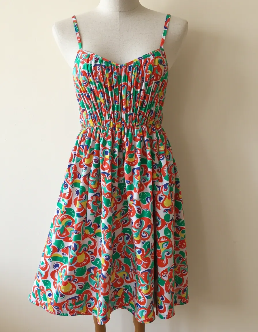 Printed Summer Sundress a fantasia colorata