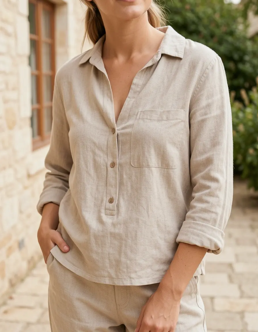 Linen Summer Shift beige in lino
