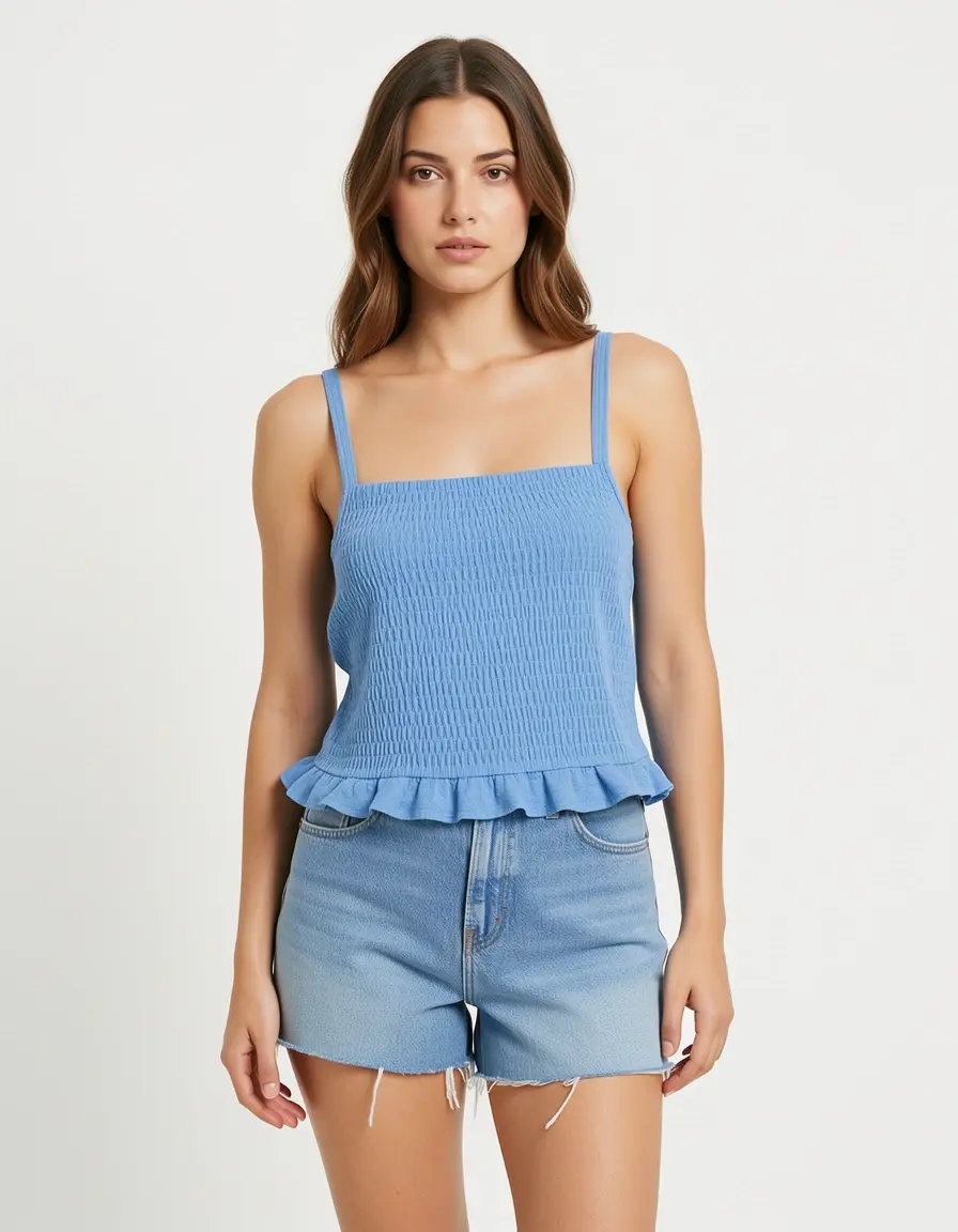 Cotton Summer Mini blu casual