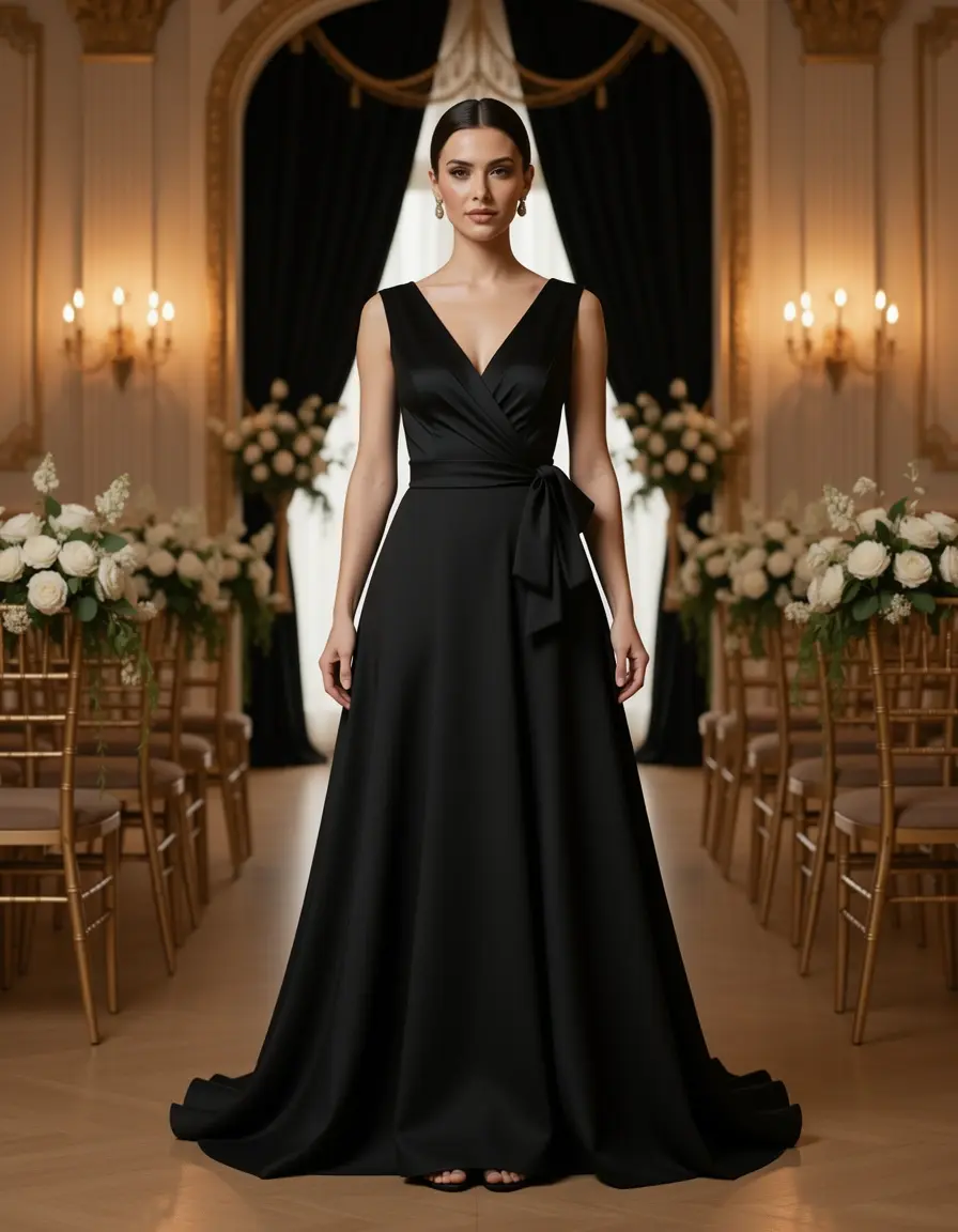 Abito a portafoglio nero elegante