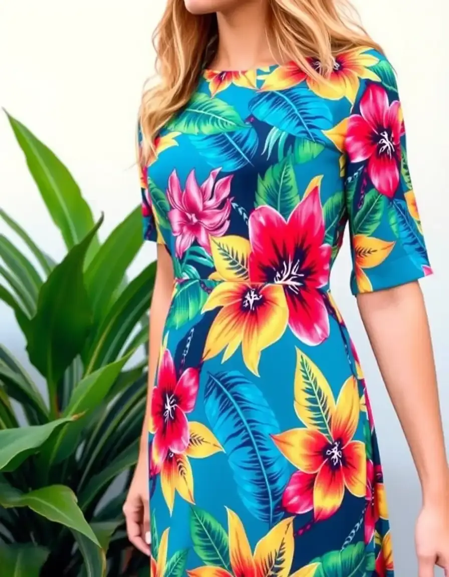 Tropical Print Dress vestito estivo colorato