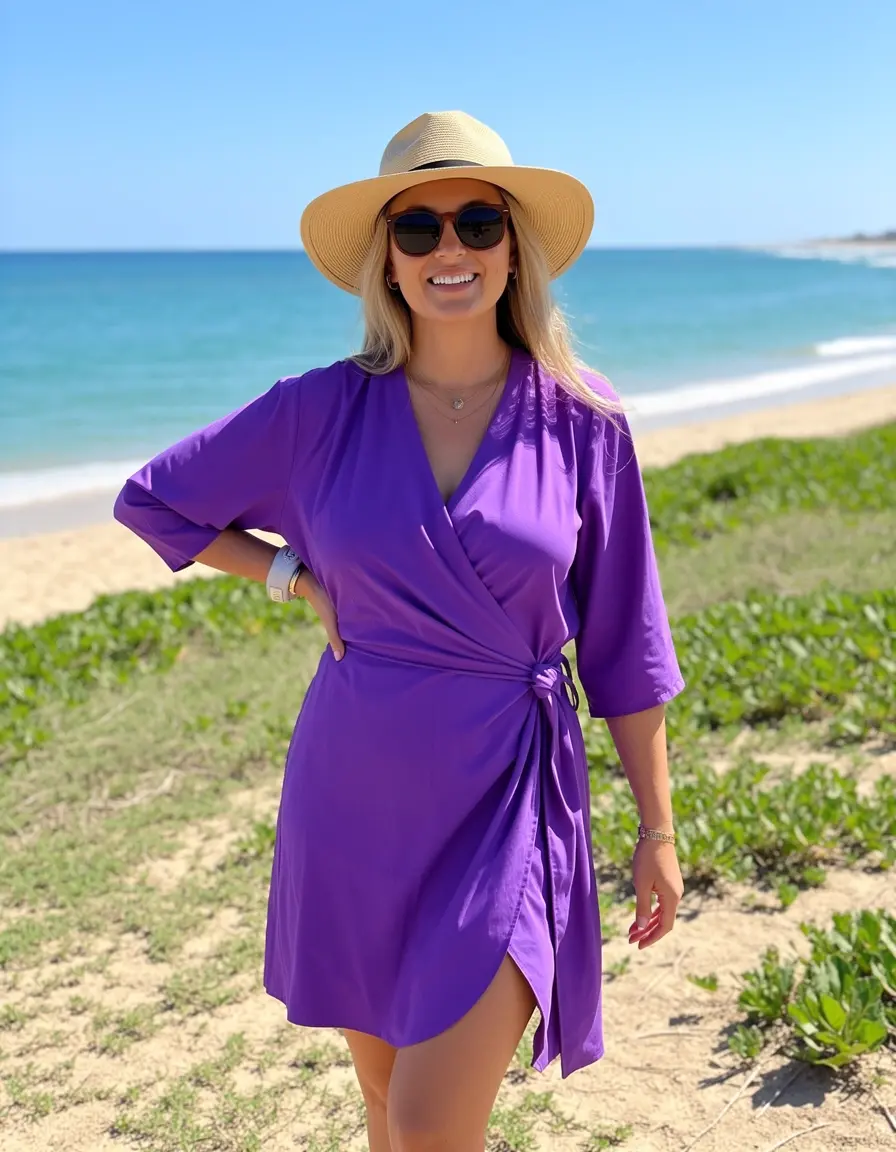 Purple Wrap Summer vestito a portafoglio viola