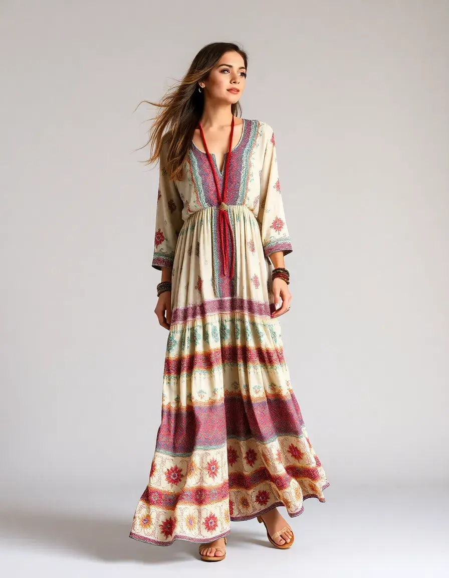 Vestito Lungo Bohemién con stampe