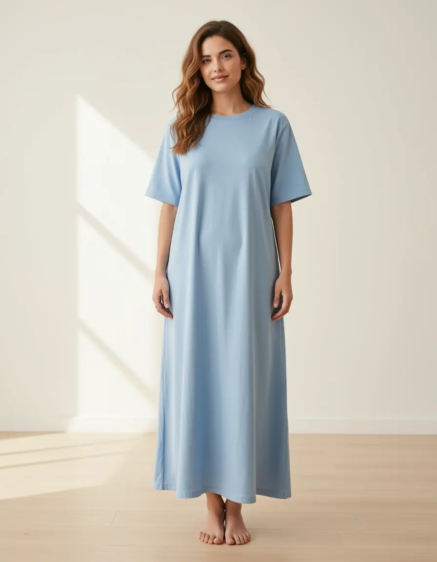 Vestito maxi casual in cotone