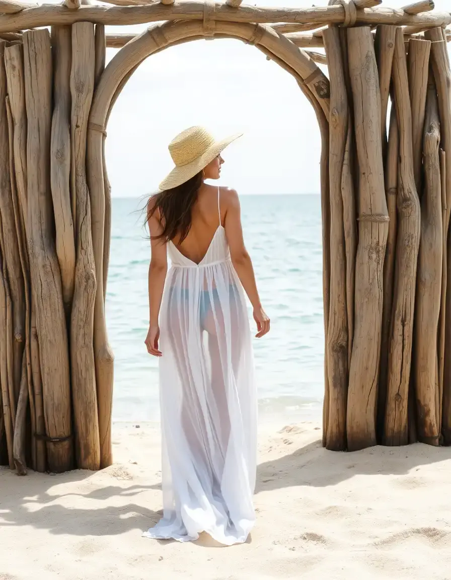 Copricostume lungo da spiaggia trasparente
