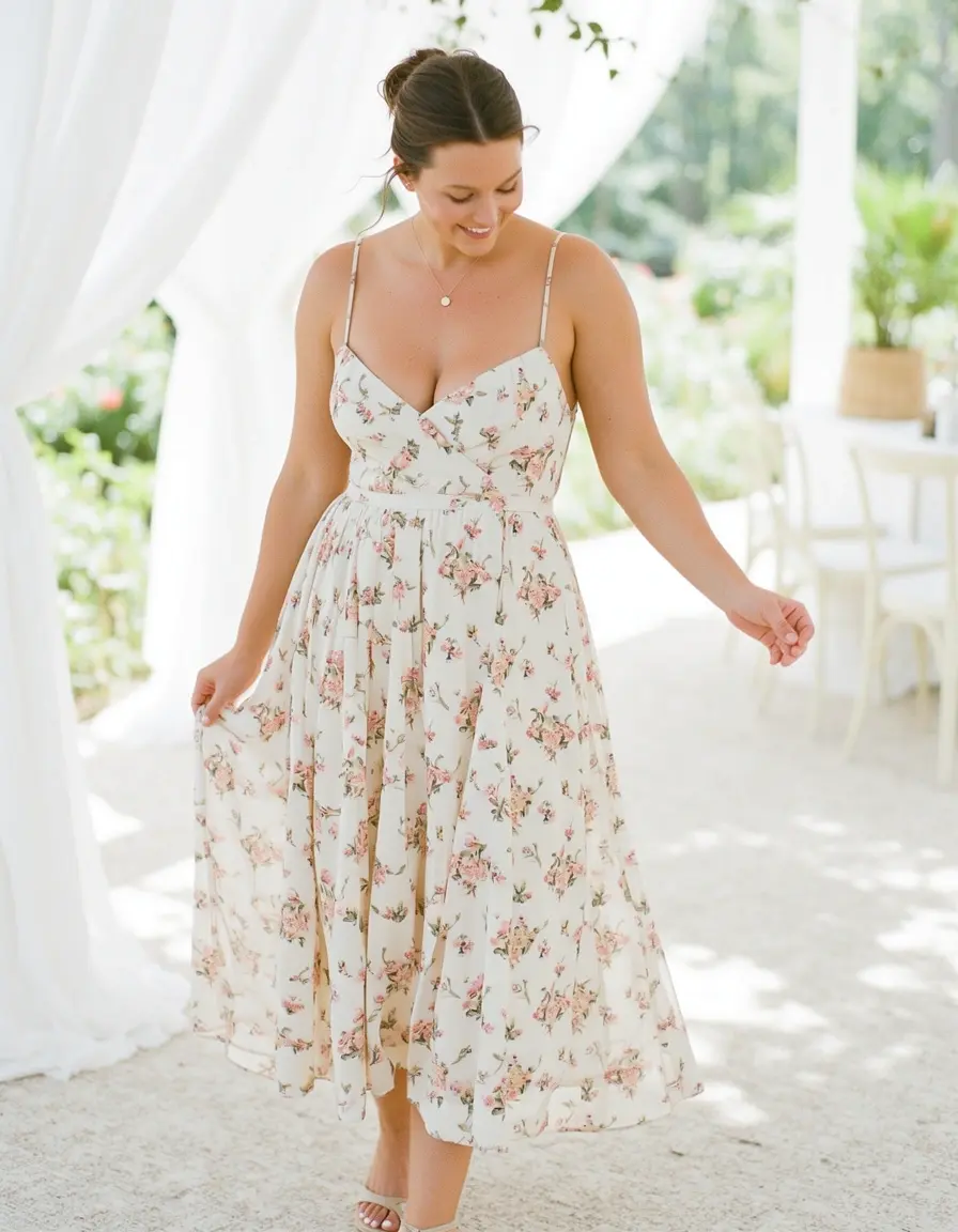 Vestito matrimonio donna floreale leggero