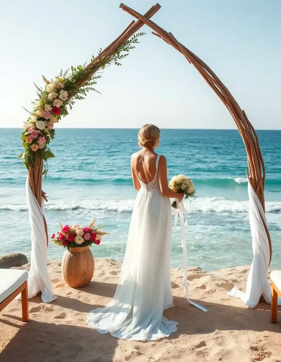 Destination Wedding vestito stile spiaggia bianco leggero